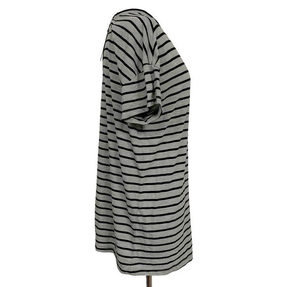 Electric & Rose Mens Gray Black Striped Short Sleeve Crew Neck Cotton Tee Sm NEW - Picture 2 of 4
